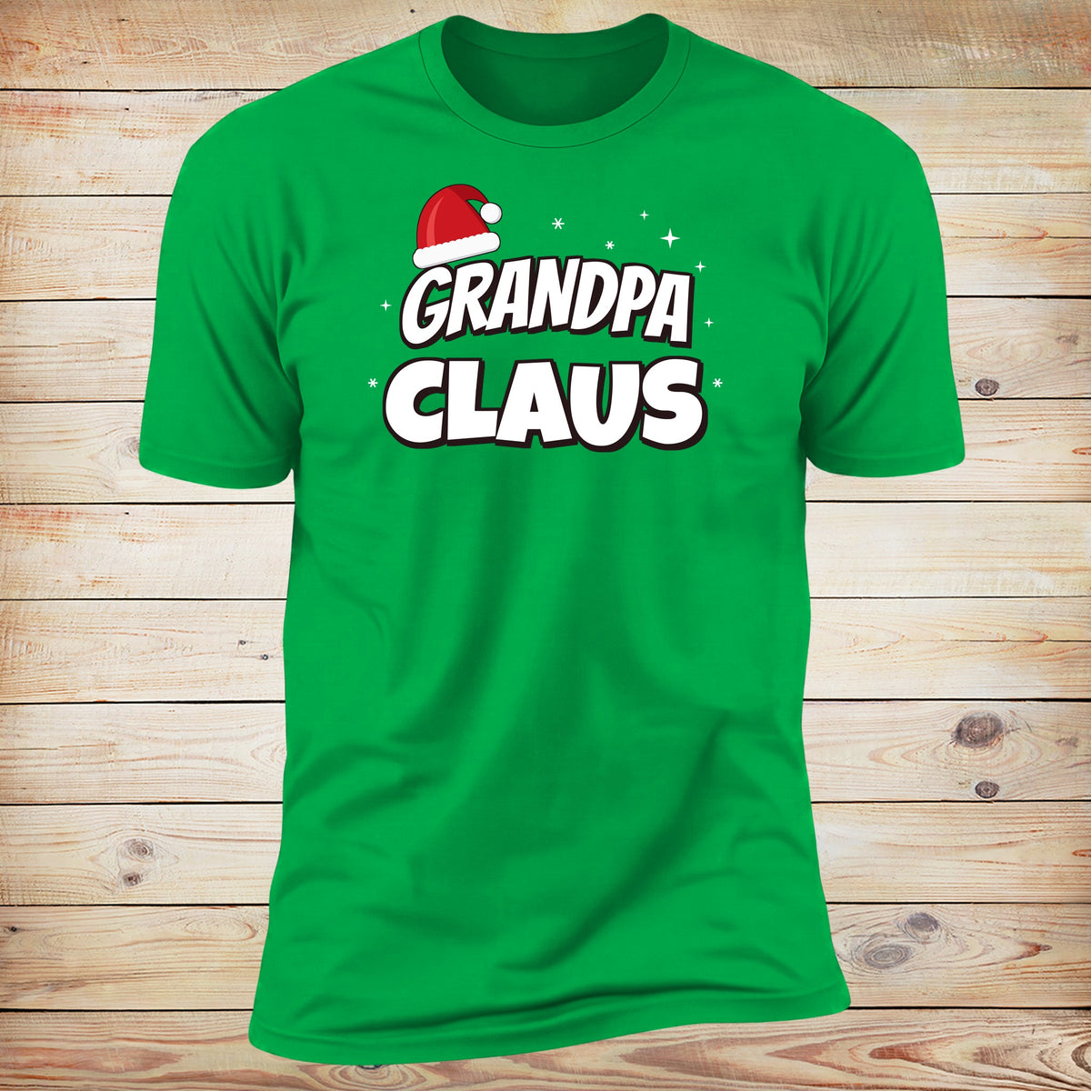 Grandpa Claus tee in Irish Green